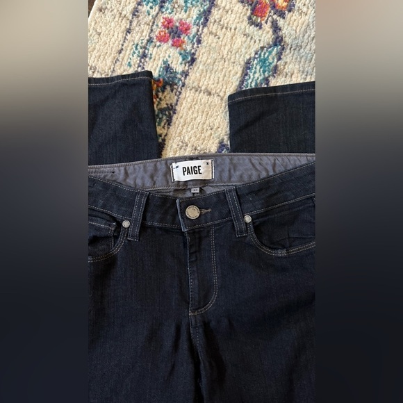 Paige Skyline Skinny Dark Denim Mid Waisted Jean size 27 - Picture 5 of 8